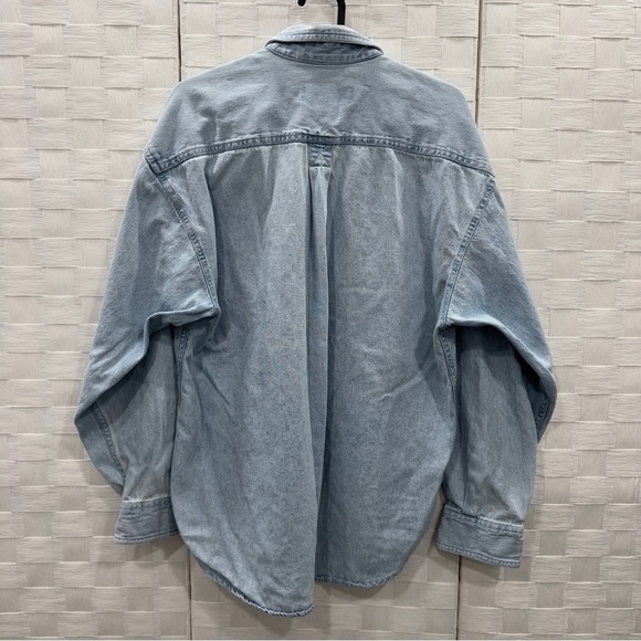 VINTAGE CARTOON CORNER The Flinstones Unisex Size M Denim Collared Long Sleeve - Picture 2 of 9